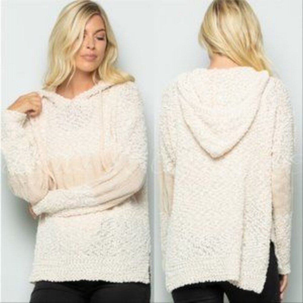Chenille Knit Sweater Hoodie - Picture 3 of 3